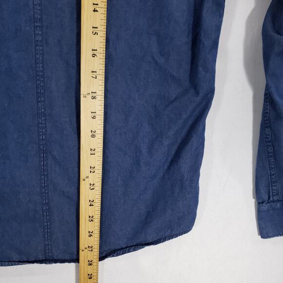 Louis Phillipe Tailored Fit Shirt Mens Medium Blue Long Sleeve Preppy Button Up - Picture 11 of 16